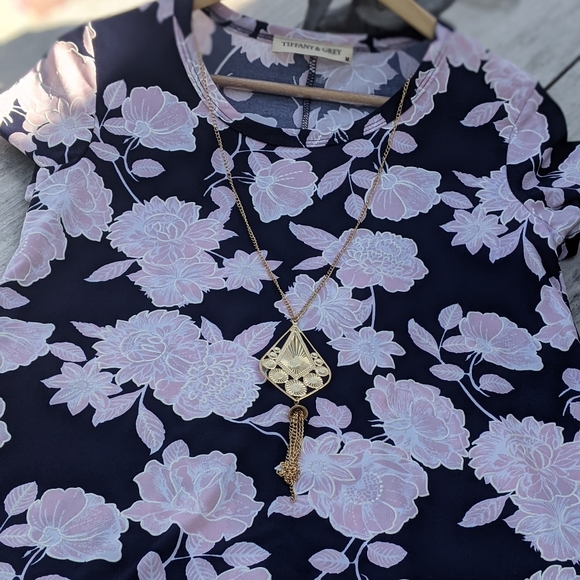 Tiffany & Grey Floral Summer Dress sz M - Picture 12 of 14